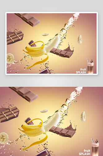 卡通夏季冰凉冰饮创意营养果汁水果海报效果