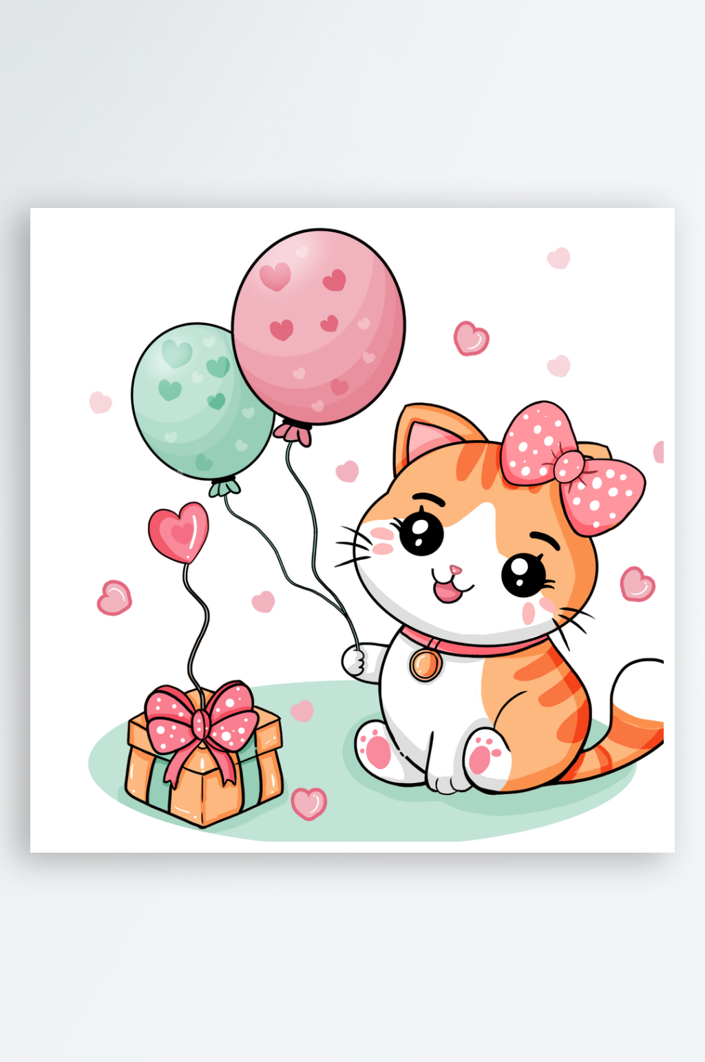 可爱卡通猫咪插画素材