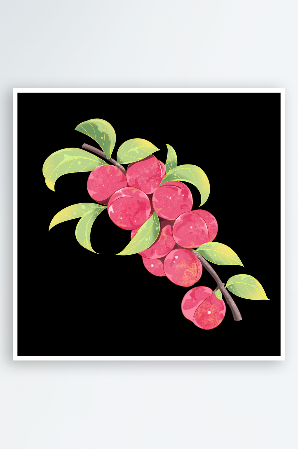 水果梨子手绘插画元素素材