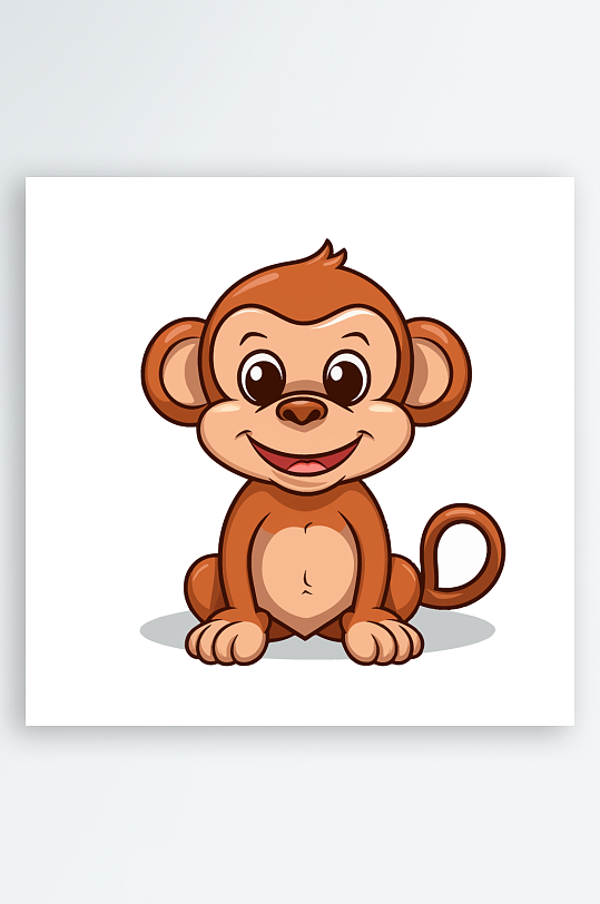 卡通可爱猴子素材元素矢量图