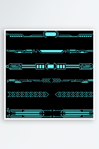 科技圆环边框智能云计算科幻HUD发光素材