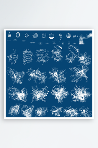 水素材水滴水花水波纹水浪花水花飞溅喷素材