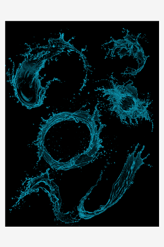 水素材水滴水花水波纹水浪花水花飞溅喷素材