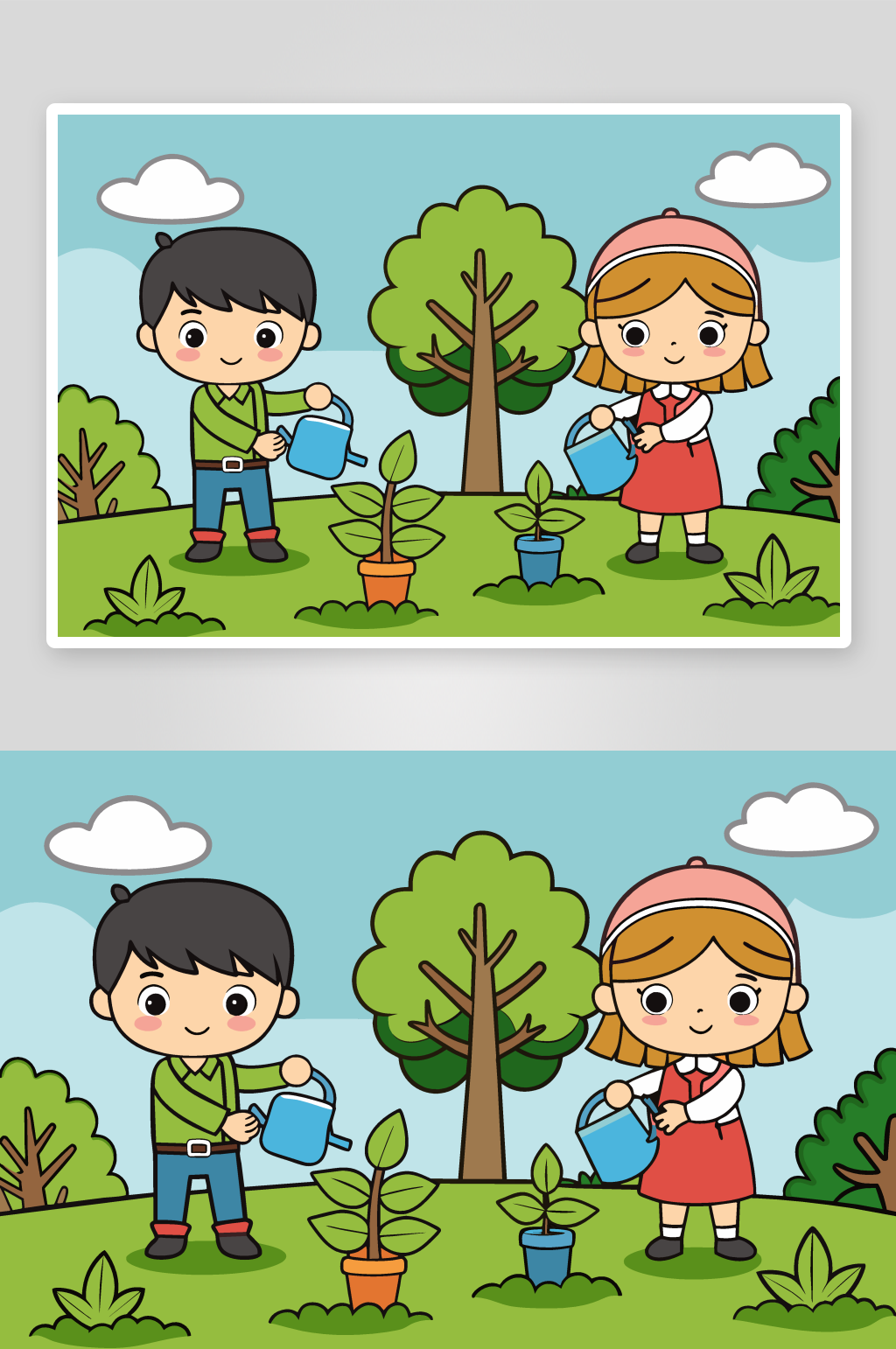 植树节植物人物素材图素材