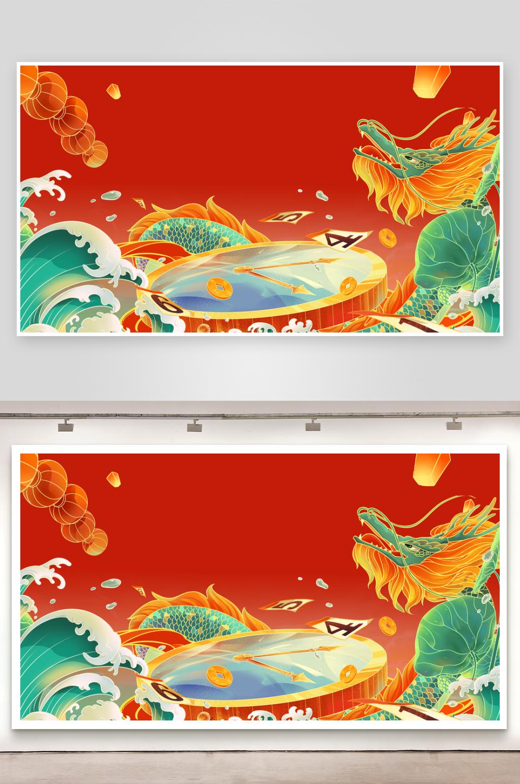 龙年背景海报展板素材素材