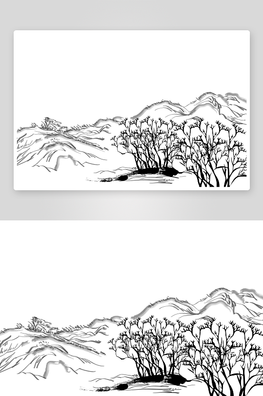 水墨山脉风景画装饰画