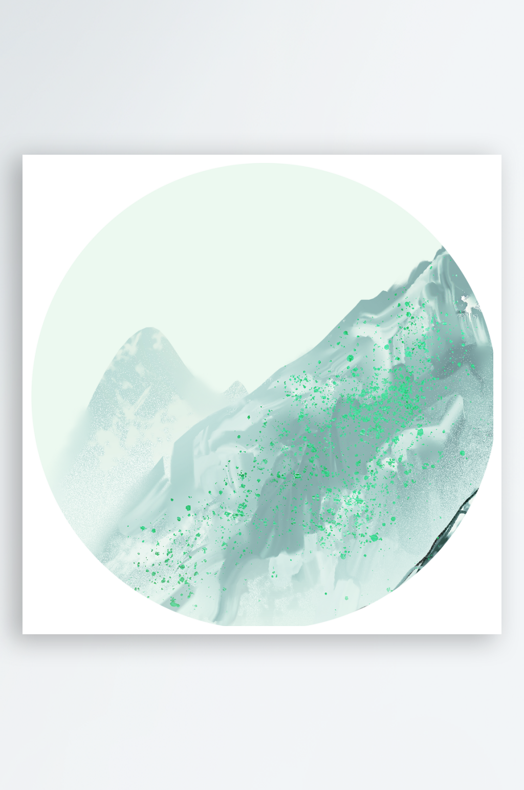 水墨山水风景画装饰画素材