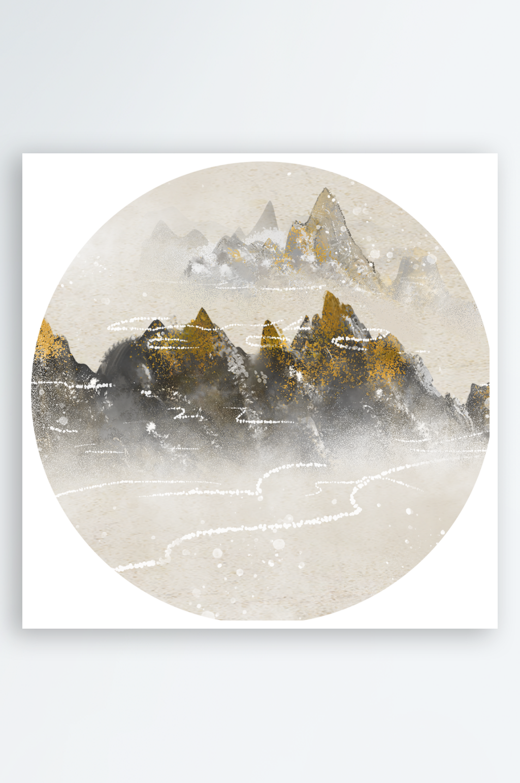水墨山水画风景画素材