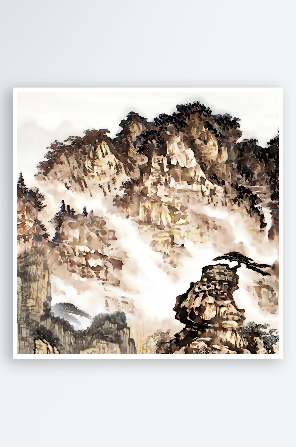 中国风水墨风景画素材