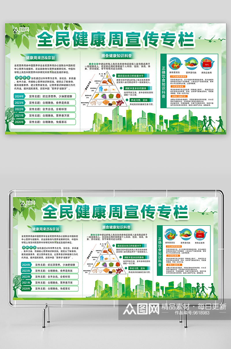 全民营养周健康宣传栏展板素材