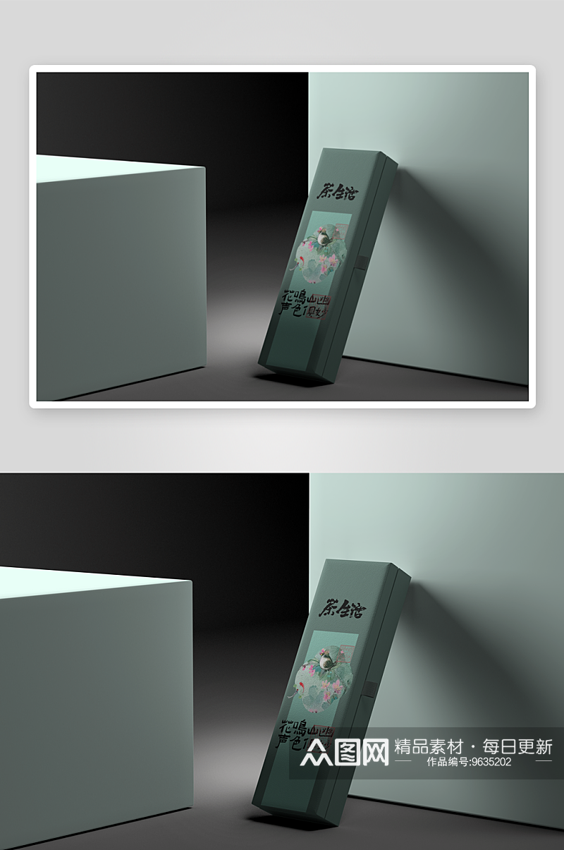 中式礼盒包装VI提案效果智能贴图样机素材