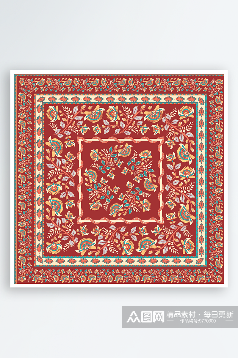 高清复古欧式贵族奢华花纹地毯图案素材