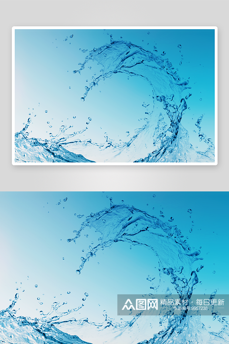 蓝色水花海报背景设计图素材
