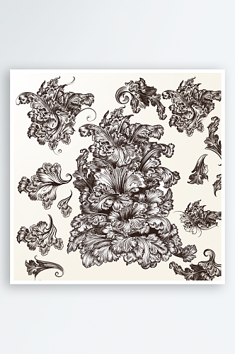 复古花卉花纹纹理背景底纹花纹背景图案