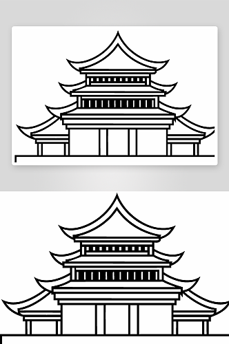 中国风古风建筑素材图AI图