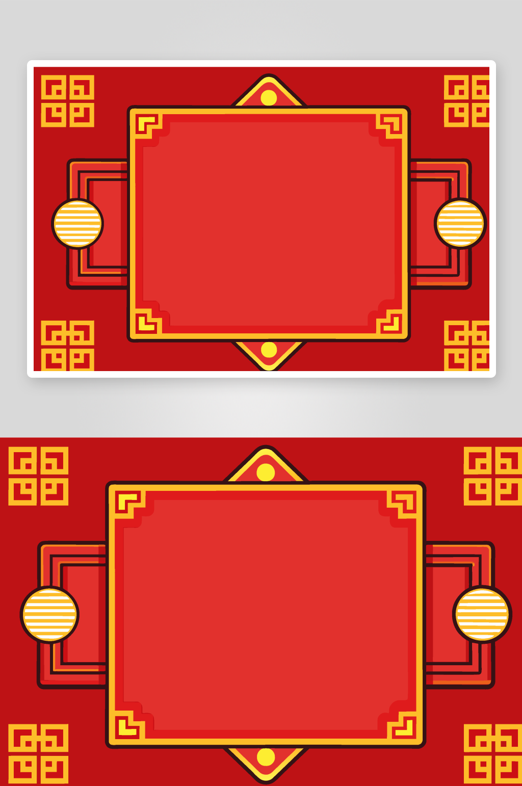 红色中国风古风背景素材图AI图素材