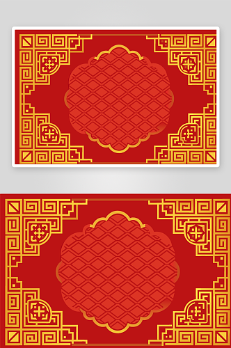 红色中国风复古背景素材图AI图