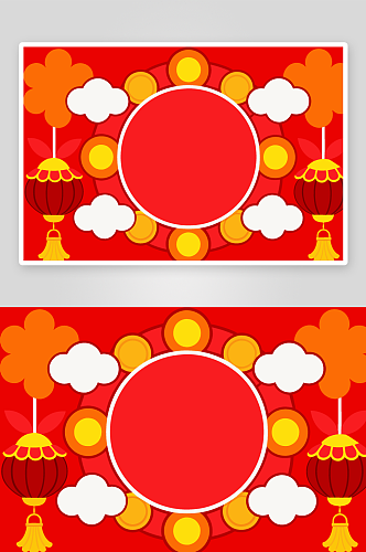 红色复古中国风背景素材图