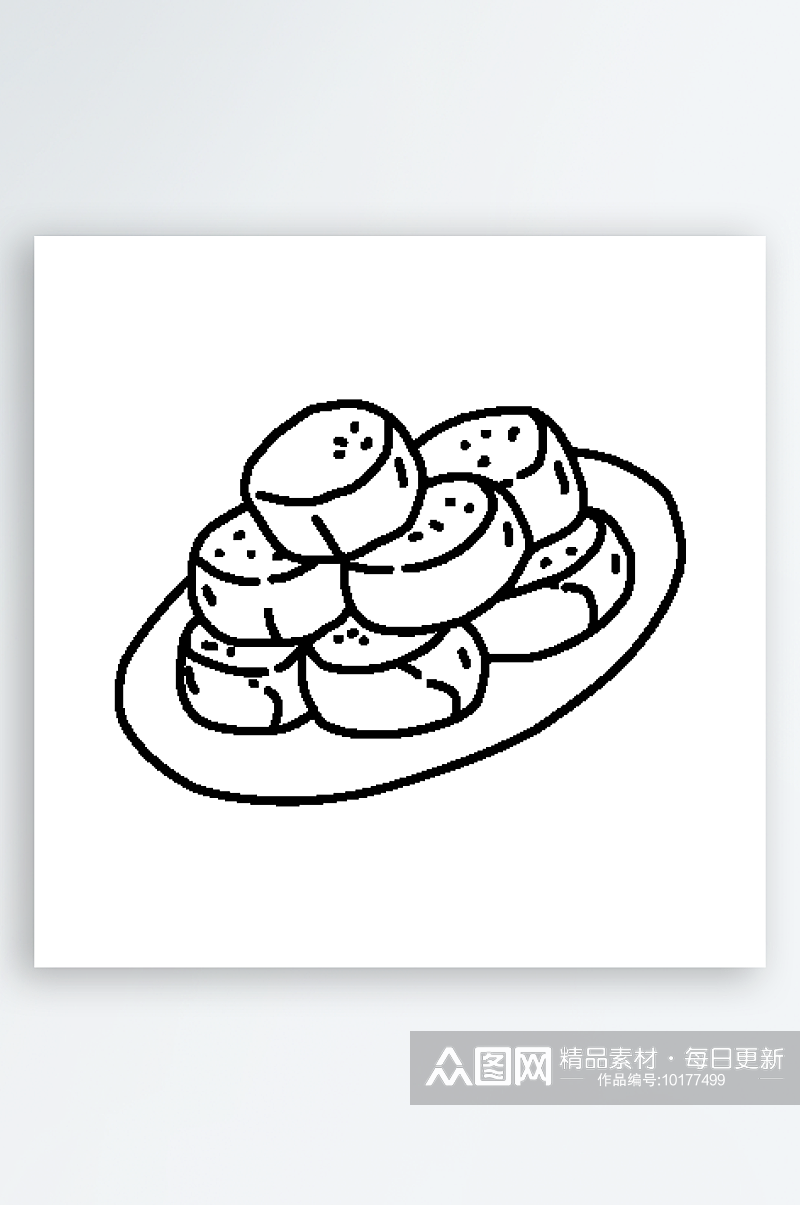 简约食物美食手绘线稿AI矢量设计素材素材