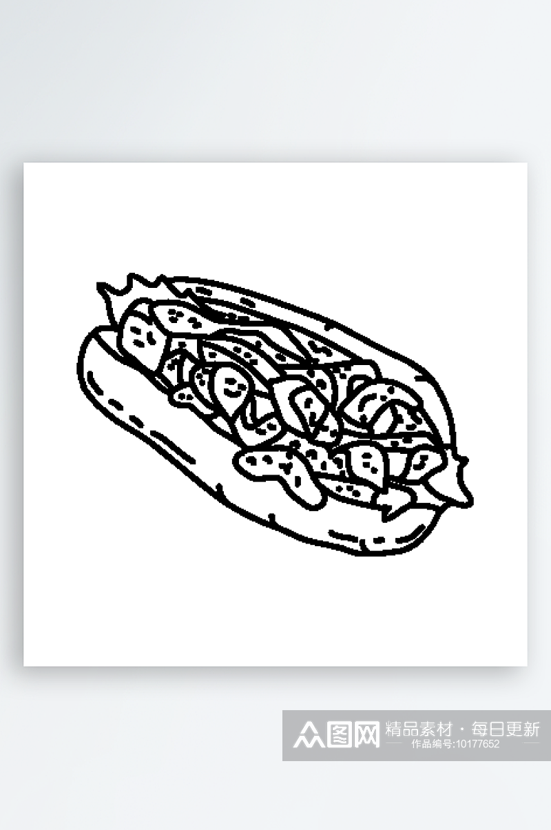 简约食物美食手绘线稿AI设计素材素材