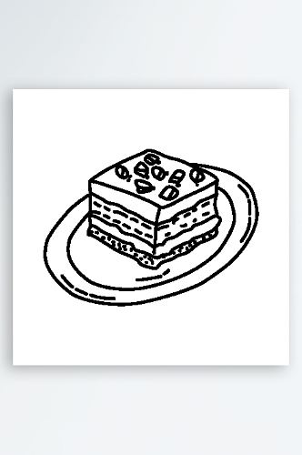 简约食物美食手绘线稿AI设计素材