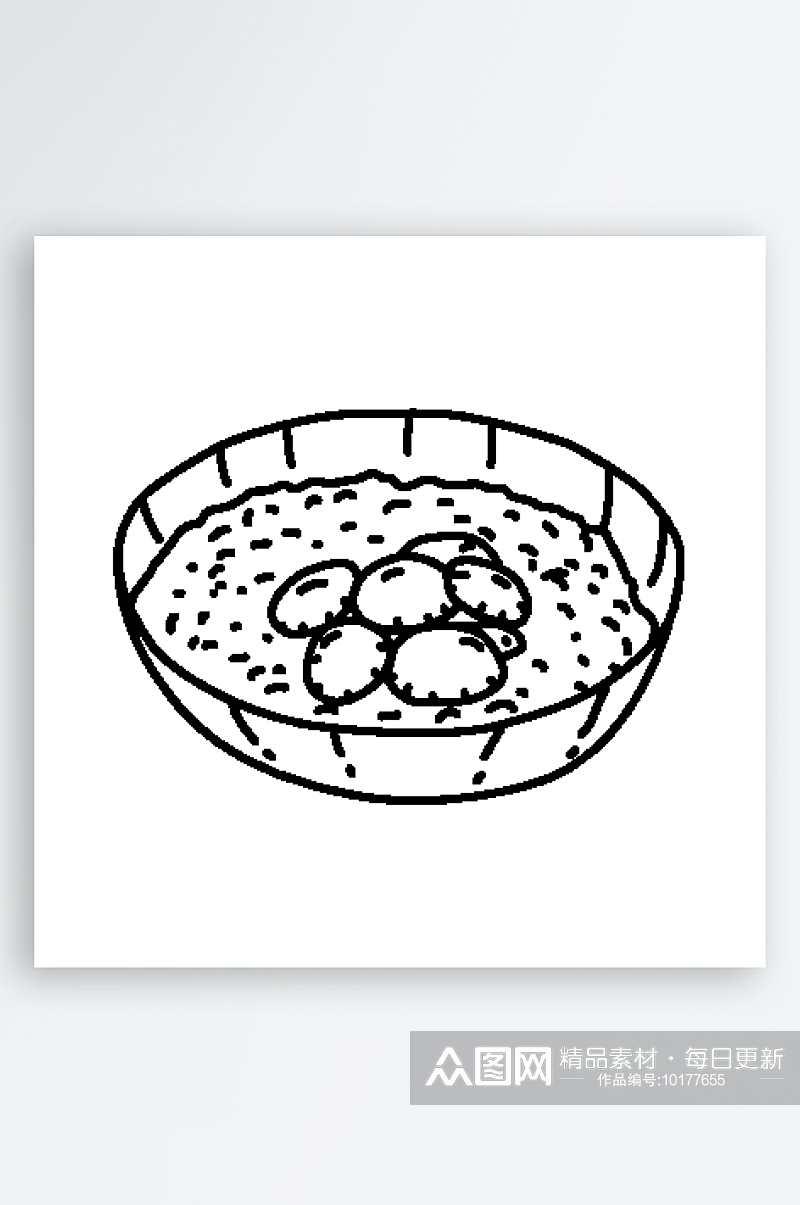 简约食物美食手绘线稿AI设计素材素材
