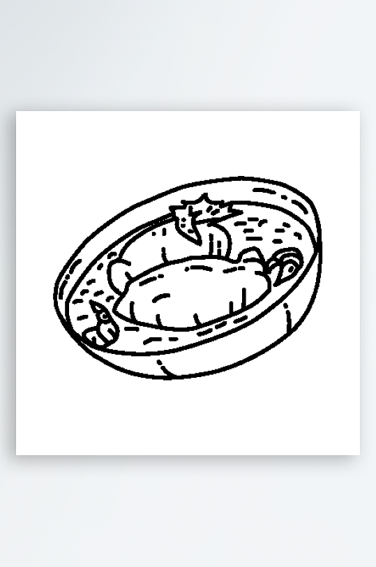 简约食物美食手绘线稿AI设计素