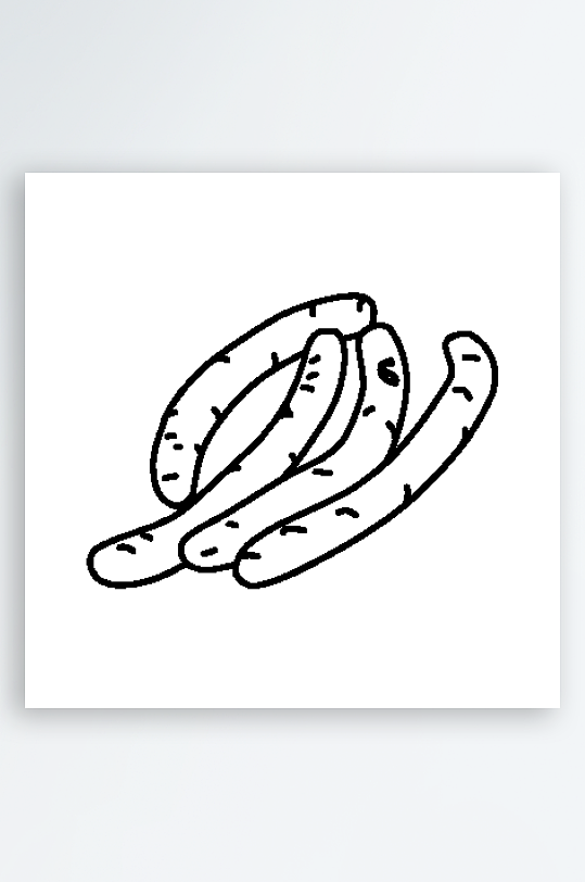 简约食物美食手绘线稿AI设计