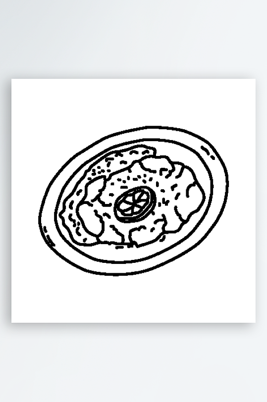 简约食物美食手绘线稿AI设计