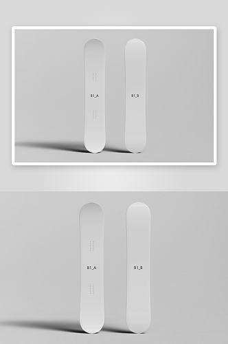 滑雪板外观图案设计PS智能贴图样机