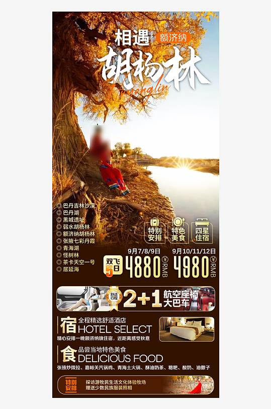 新疆旅行行程手机海报