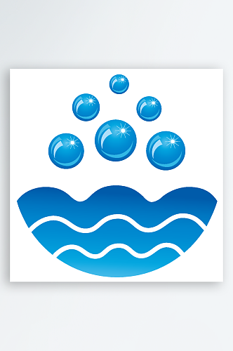 蓝色水滴科技矢量标志logo