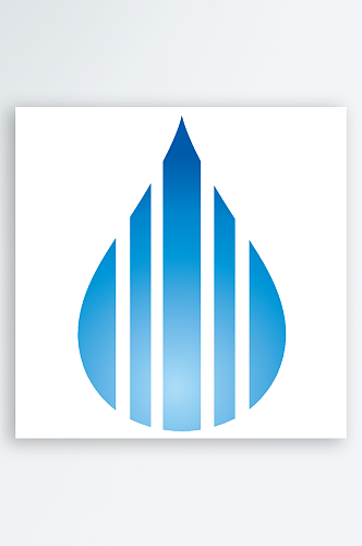蓝色水滴科技矢量标志logo