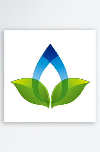 蓝色水滴科技矢量标志logo