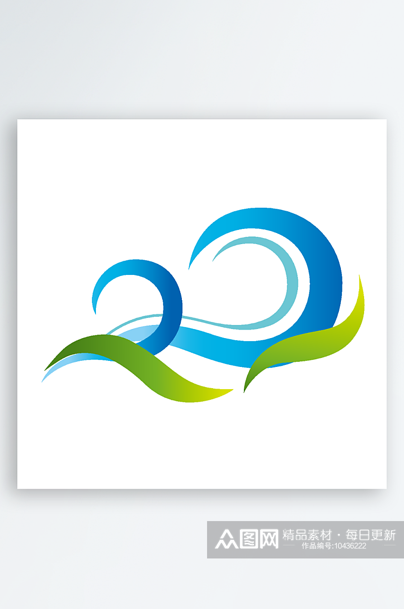 蓝色水滴科技矢量标志logo素材
