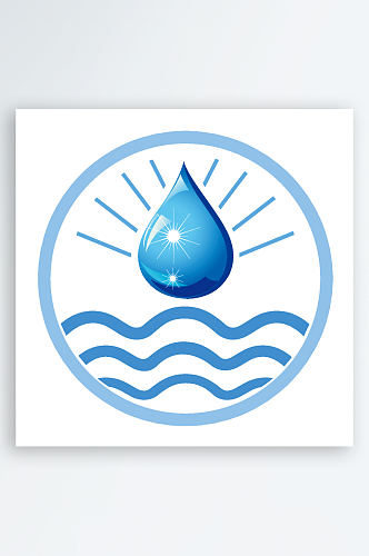 蓝色水滴科技矢量标志logo