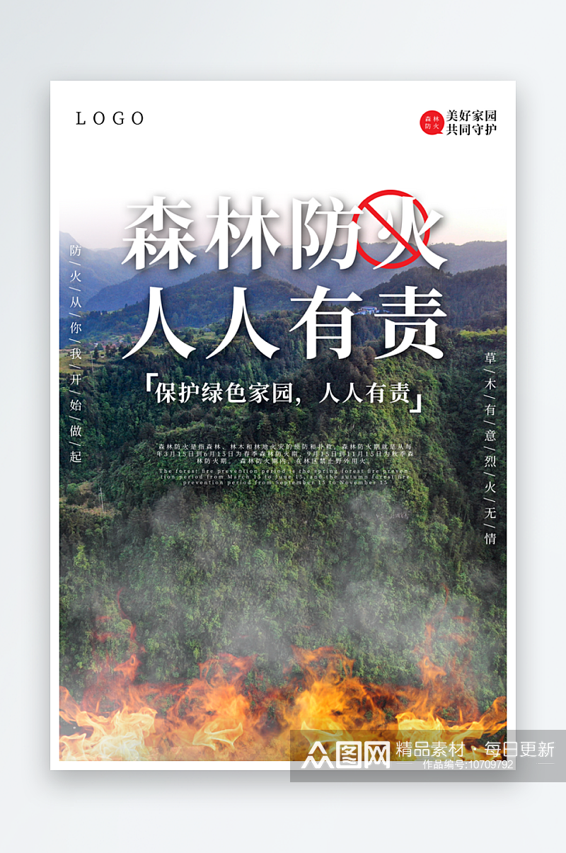 最新原创森林防火宣传海报素材