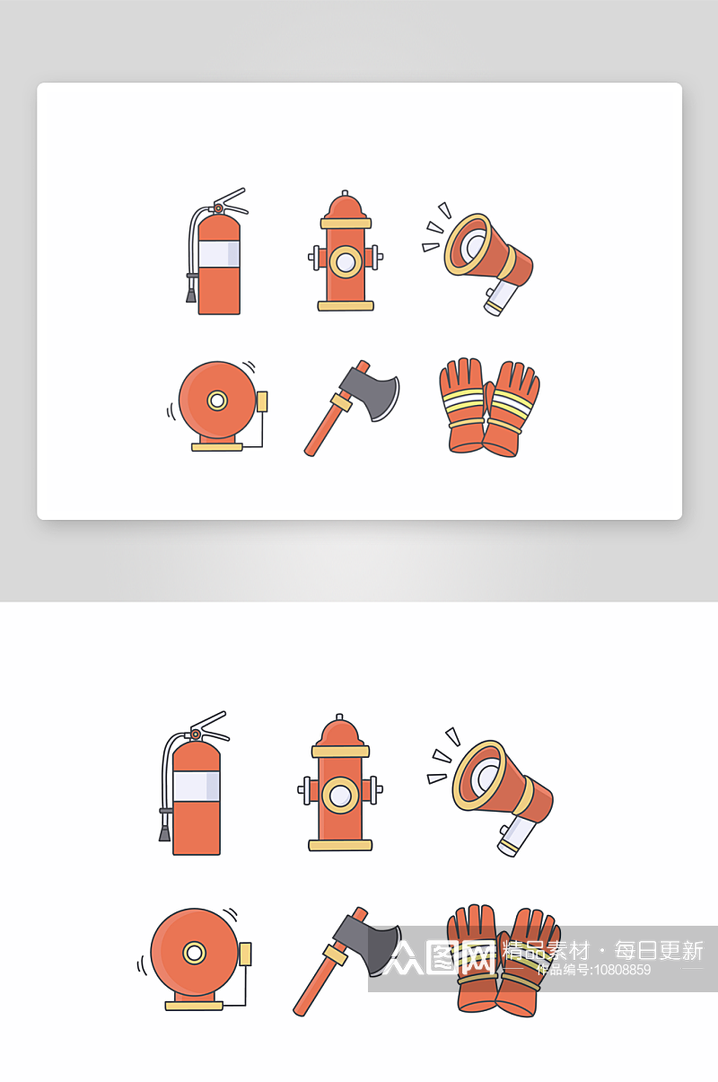 消防安火警安全教育套图描线插画素材