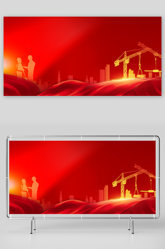 红色展板背景红色展板-众图网