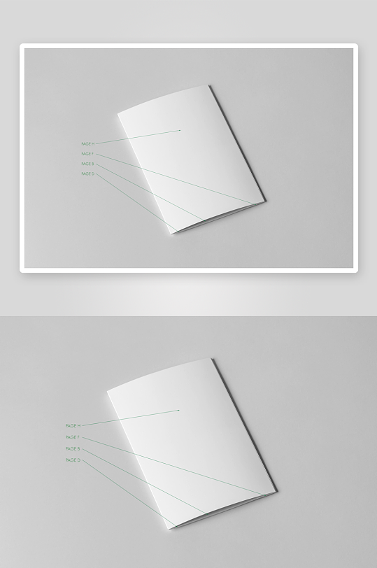 空白四折页小册子设计展示样机模板