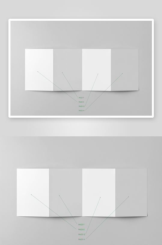空白四折页小册子设计展示样机模板
