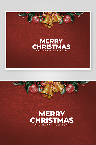 红色喜庆圣诞节主题背景场景PSD海报展板