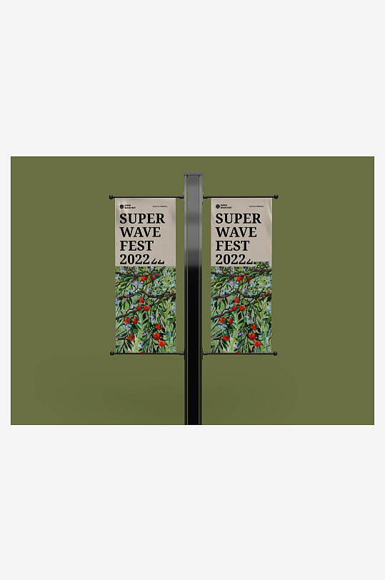 吊旗路牌智能样机智能贴图素材促销海报-众图网