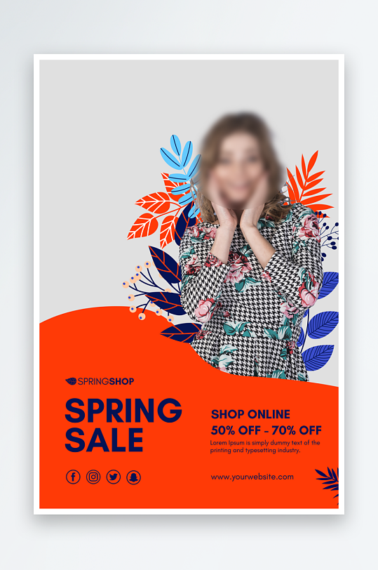 春季女装促销活动海报设计