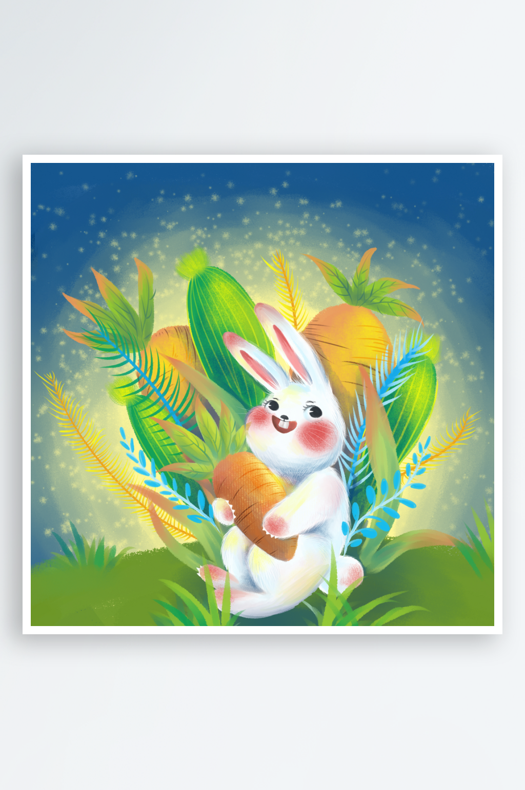 唯美清新十二生肖插画素材