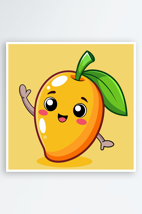 拟人化矢量芒果插画素材图