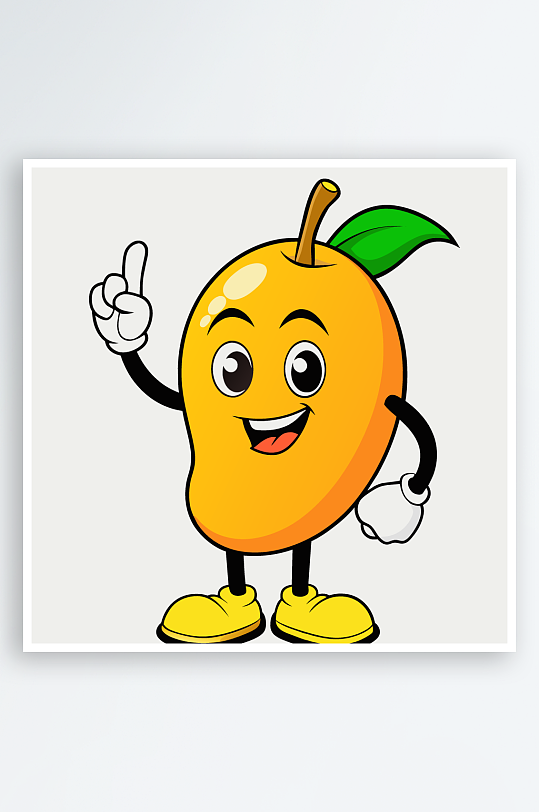 简约拟人化矢量芒果插画素材图