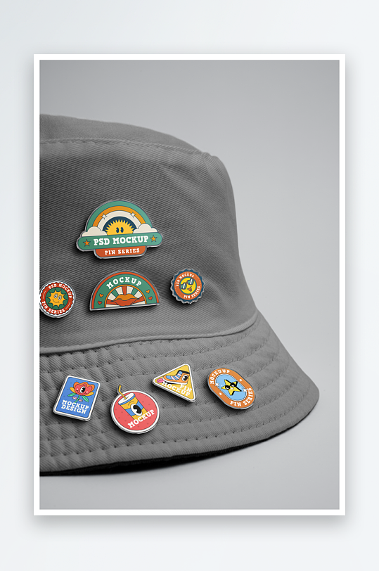 帽子徽章样机素材设计