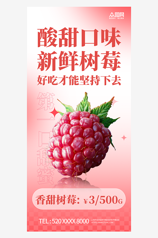 覆盆子树莓水果海报
