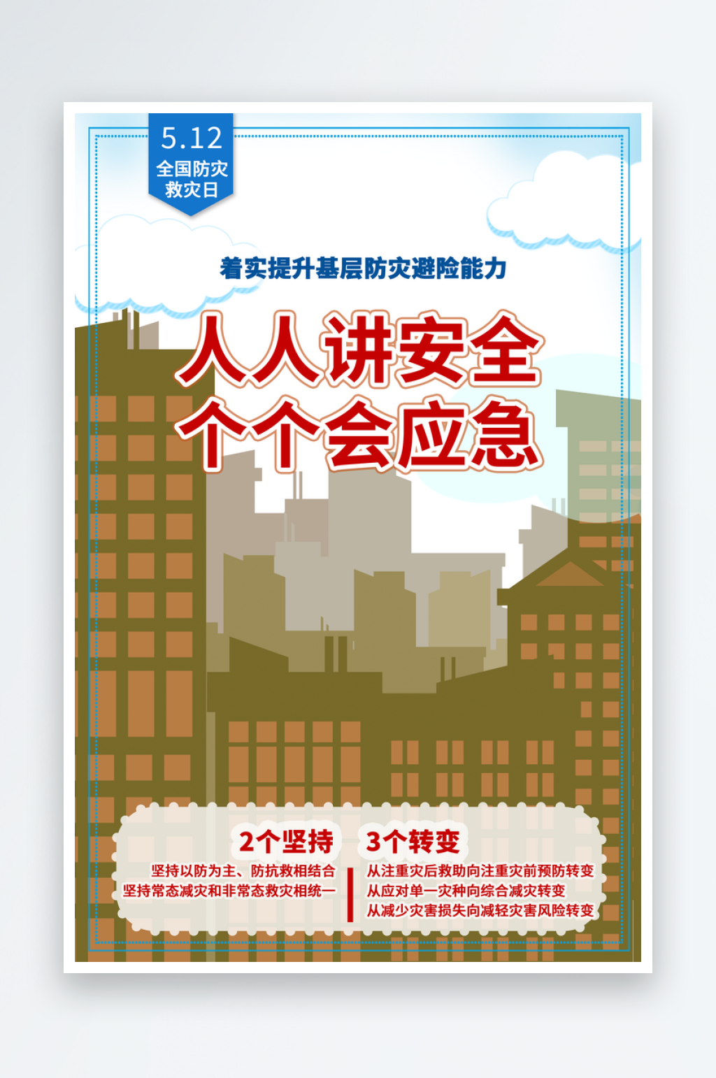 全国防灾减灾救灾日宣传海报展板素材